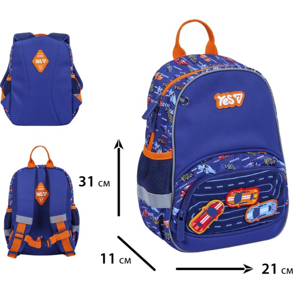 Фото - Рюкзак дитячий YES K-34XS Car Rally (550450)